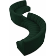 Meridian Furniture Infinity Green Boucle Fabric 8pc. Modular Sectional