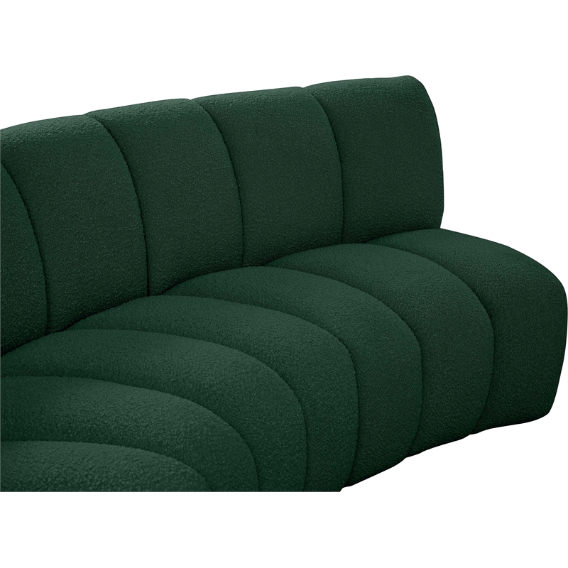 Meridian Furniture Infinity Green Boucle Fabric 8pc. Modular Sectional