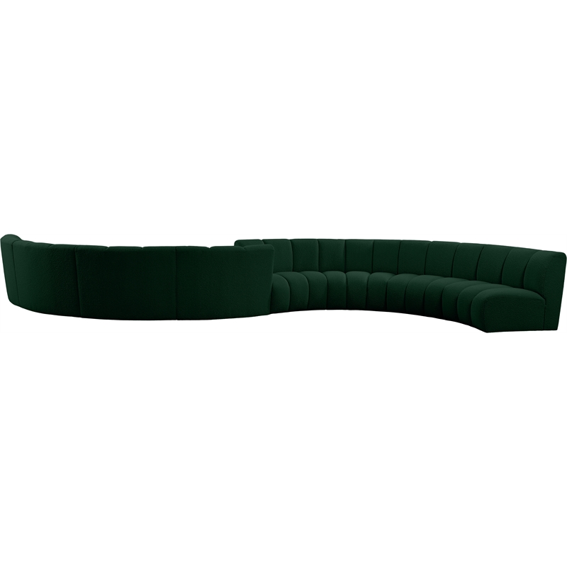 Meridian Furniture Infinity Green Boucle Fabric 8pc. Modular Sectional