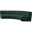 Meridian Furniture Infinity Green Boucle Fabric 4pc. Modular Sectional