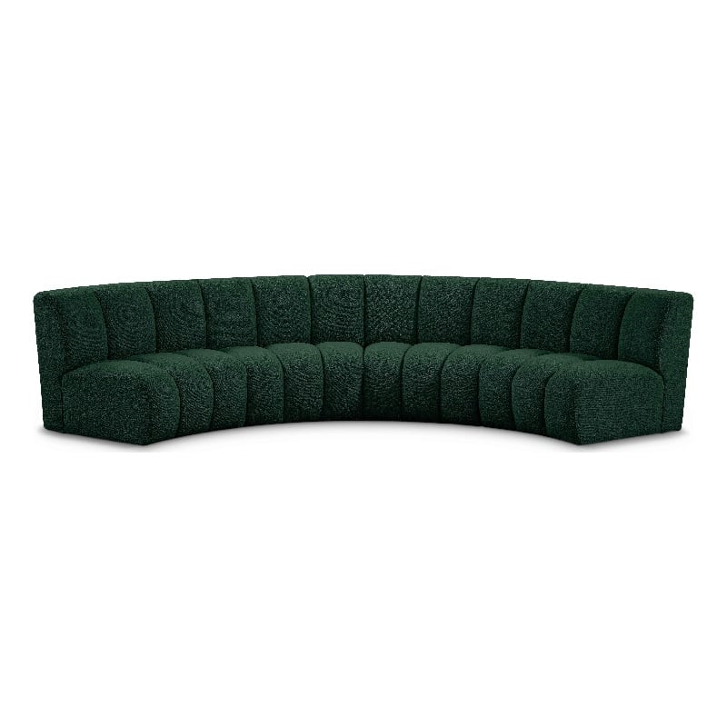 Meridian Furniture Infinity Green Boucle Fabric 4pc. Modular Sectional
