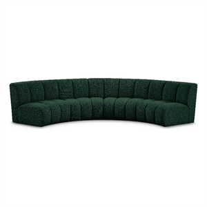 Meridian Furniture Infinity Green Boucle Fabric 4pc. Modular Sectional