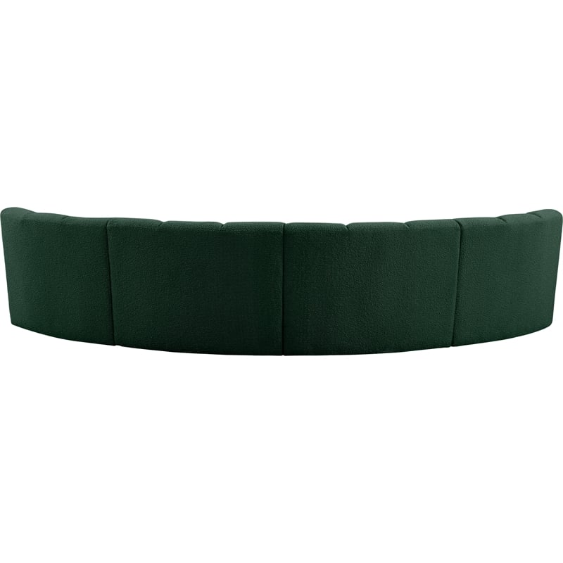 Meridian Furniture Infinity Green Boucle Fabric 4pc. Modular Sectional