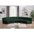 Meridian Furniture Infinity Green Boucle Fabric 5pc. Modular Sectional
