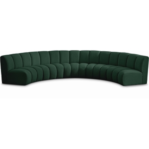 Meridian Furniture Infinity Green Boucle Fabric 5pc. Modular Sectional