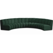 Meridian Furniture Infinity Green Boucle Fabric 5pc. Modular Sectional
