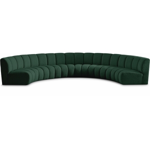 Meridian Furniture Infinity Green Boucle Fabric 6pc. Modular Sectional