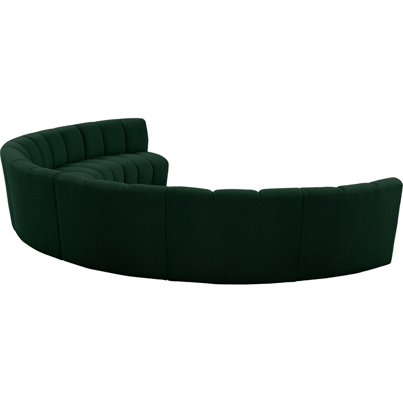 Meridian Furniture Infinity Green Boucle Fabric 7pc. Modular Sectional
