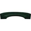 Meridian Furniture Infinity Green Boucle Fabric 7pc. Modular Sectional