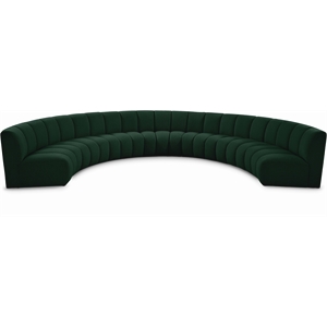 Meridian Furniture Infinity Green Boucle Fabric 7pc. Modular Sectional