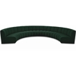 Meridian Furniture Infinity Green Boucle Fabric 7pc. Modular Sectional