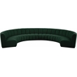 Meridian Furniture Infinity Green Boucle Fabric 8pc. Modular Sectional
