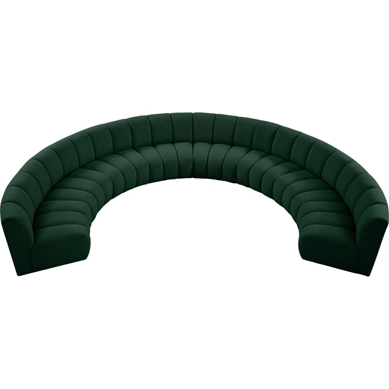 Meridian Furniture Infinity Green Boucle Fabric 8pc. Modular Sectional