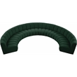 Meridian Furniture Infinity Green Boucle Fabric 8pc. Modular Sectional