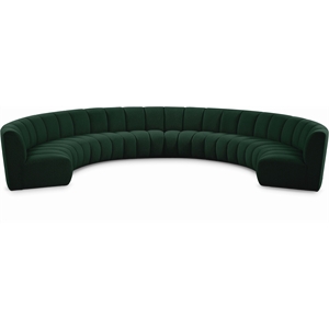 Meridian Furniture Infinity Green Boucle Fabric 8pc. Modular Sectional
