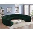 Meridian Furniture Infinity Green Boucle Fabric 9pc. Modular Sectional