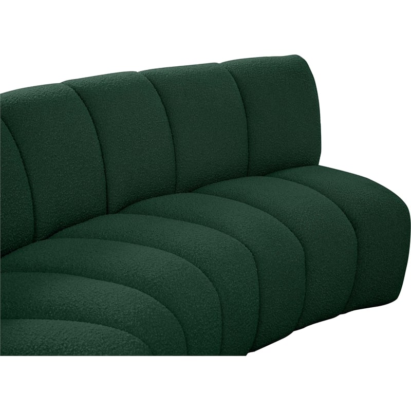 Meridian Furniture Infinity Green Boucle Fabric 9pc. Modular Sectional