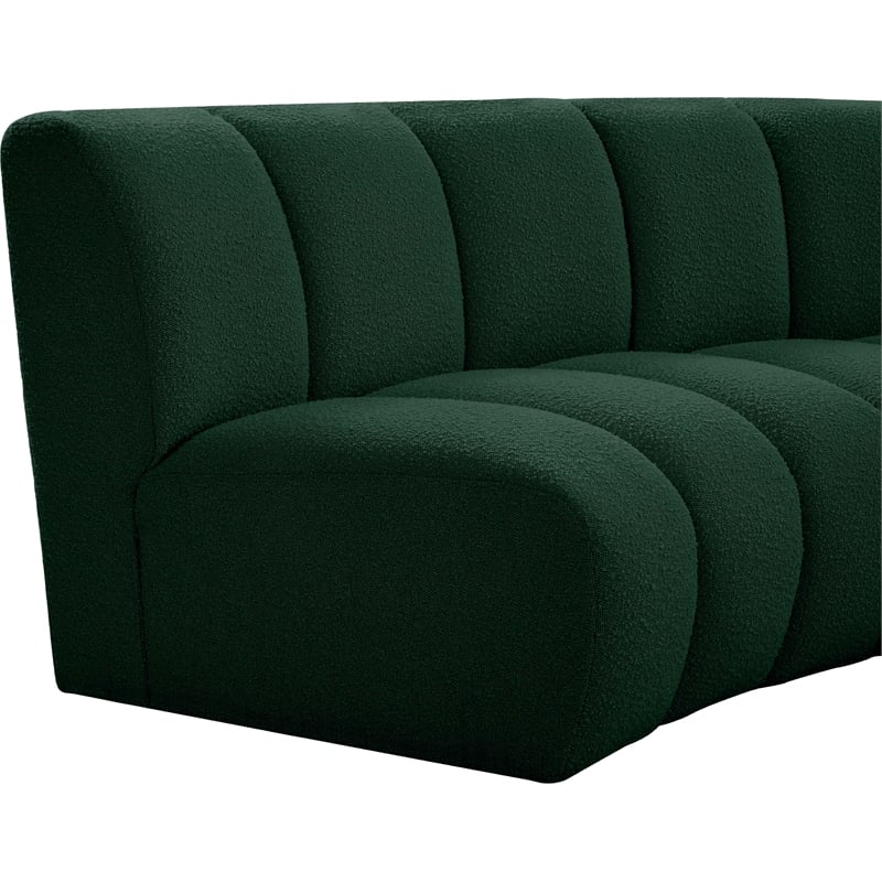 Meridian Furniture Infinity Green Boucle Fabric 9pc. Modular Sectional