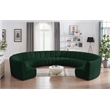 Meridian Furniture Infinity Green Boucle Fabric 10pc. Modular Sectional