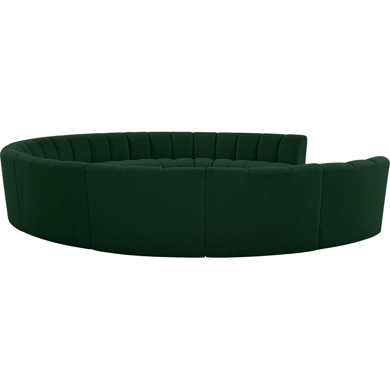 Meridian Furniture Infinity Green Boucle Fabric 10pc. Modular Sectional