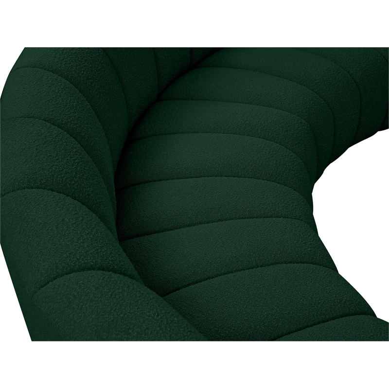 Meridian Furniture Infinity Green Boucle Fabric 10pc. Modular Sectional