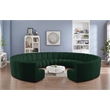 Meridian Furniture Infinity Green Boucle Fabric 11pc. Modular Sectional