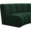 Meridian Furniture Infinity Green Boucle Fabric 11pc. Modular Sectional