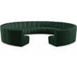 Meridian Furniture Infinity Green Boucle Fabric 11pc. Modular Sectional