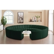 Meridian Furniture Infinity Green Boucle Fabric 12pc. Modular Sectional
