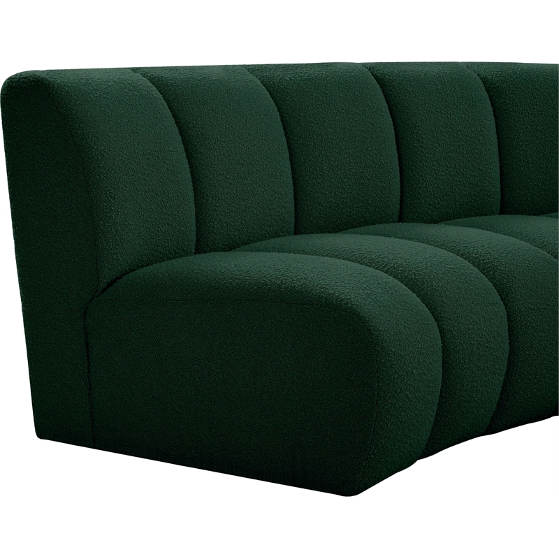 Meridian Furniture Infinity Green Boucle Fabric 12pc. Modular Sectional