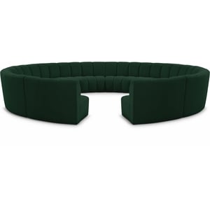Meridian Furniture Infinity Green Boucle Fabric 12pc. Modular Sectional
