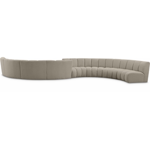 Meridian Furniture Infinity Brown Boucle Fabric 8pc. Modular Sectional