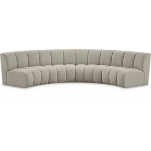 Meridian Furniture Infinity Brown Boucle Fabric 4pc. Modular Sectional