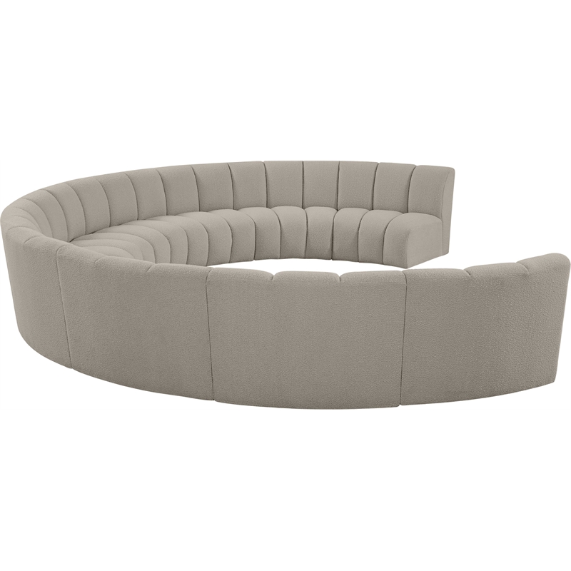 Meridian Furniture Infinity Brown Boucle Fabric 9pc. Modular Sectional