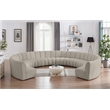 Meridian Furniture Infinity Brown Boucle Fabric 10pc. Modular Sectional