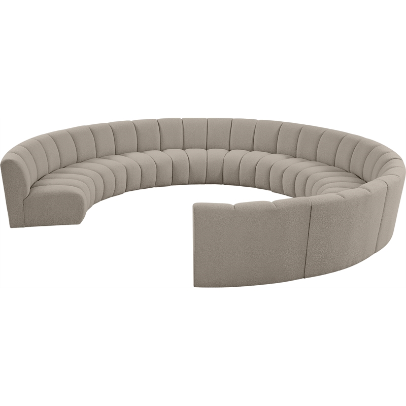 Meridian Furniture Infinity Brown Boucle Fabric 10pc. Modular Sectional