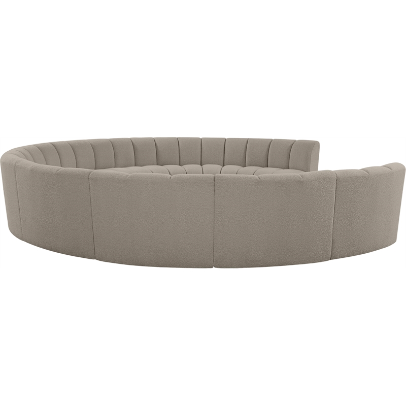 Meridian Furniture Infinity Brown Boucle Fabric 10pc. Modular Sectional