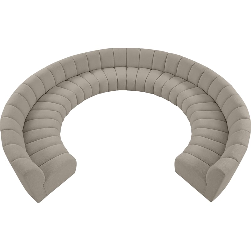 Meridian Furniture Infinity Brown Boucle Fabric 10pc. Modular Sectional