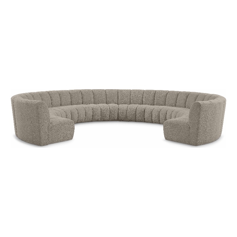Meridian Furniture Infinity Brown Boucle Fabric 10pc. Modular Sectional