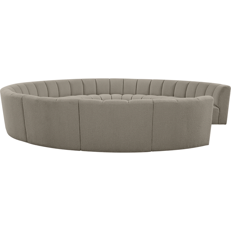 Meridian Furniture Infinity Brown Boucle Fabric 11pc. Modular Sectional