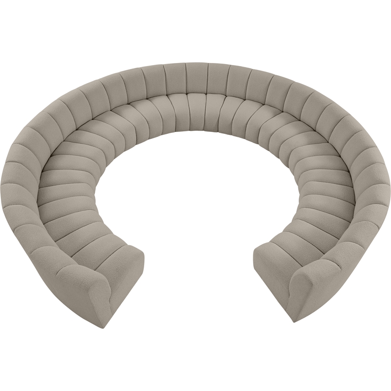 Meridian Furniture Infinity Brown Boucle Fabric 11pc. Modular Sectional