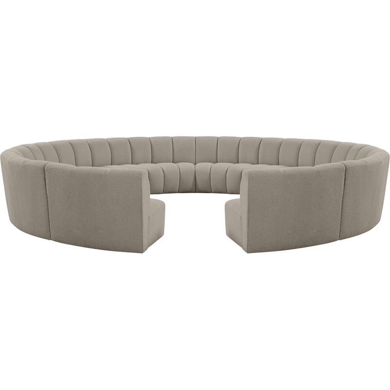 Meridian Furniture Infinity Brown Boucle Fabric 12pc. Modular Sectional
