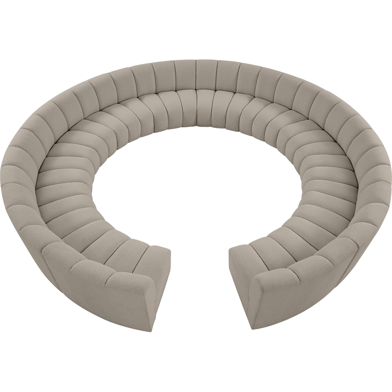 Meridian Furniture Infinity Brown Boucle Fabric 12pc. Modular Sectional