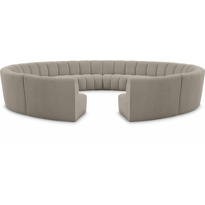 Meridian Furniture Infinity Brown Boucle Fabric 12pc. Modular Sectional