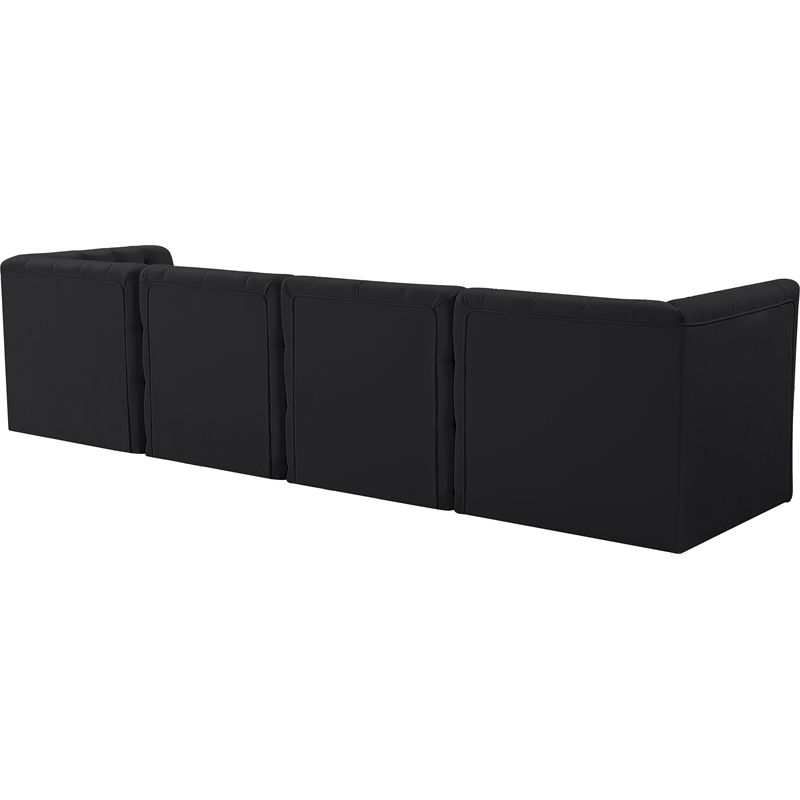 Meridian Furniture Tuft Black Velvet Modular Sofa