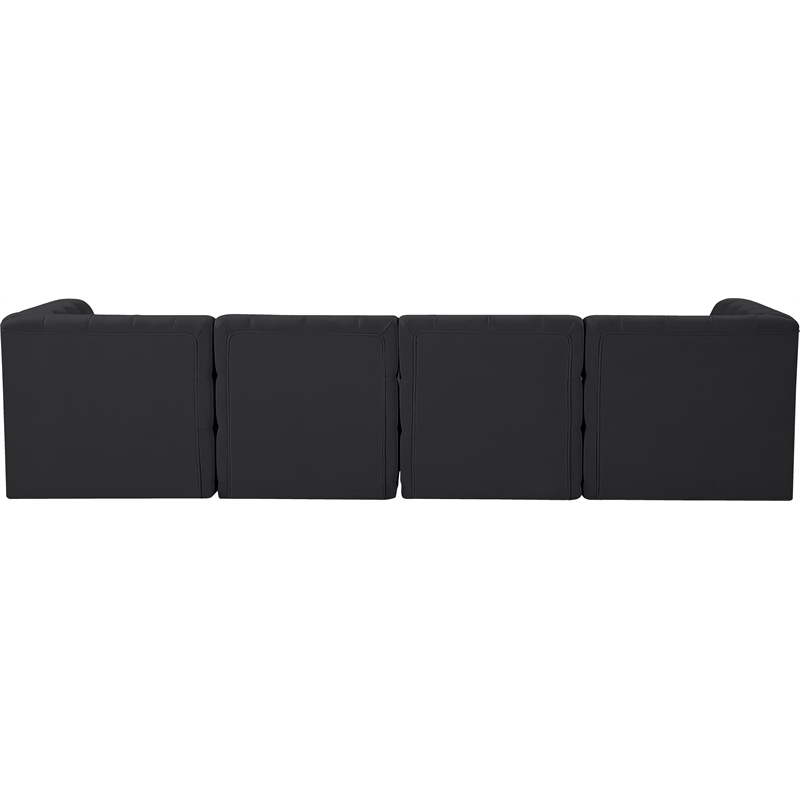 Meridian Furniture Tuft Black Velvet Modular Sofa