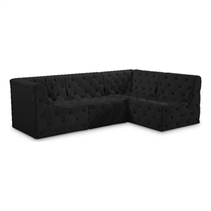 Meridian Furniture Tuft Black Velvet Modular Sectional