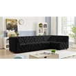 Meridian Furniture Tuft Black Velvet Modular Sectional