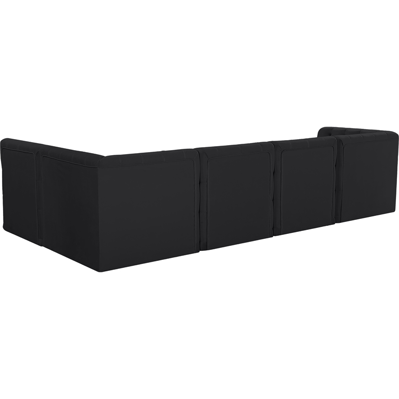 Meridian Furniture Tuft Black Velvet Modular Sectional
