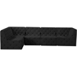 Meridian Furniture Tuft Black Velvet Modular Sectional